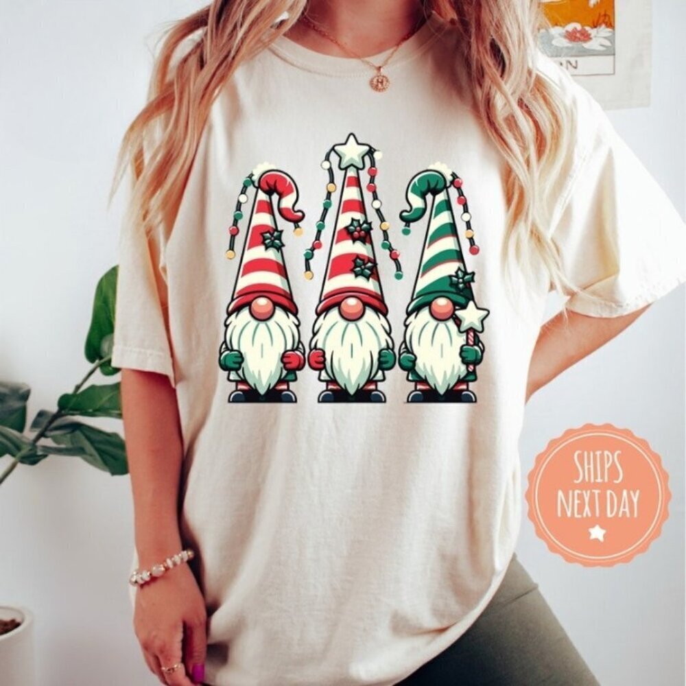 Christmas Gnomes Shirt  Cute Gnome Tshirt  Women Holiday Gift